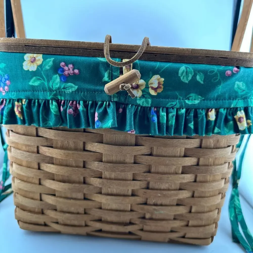 Longaberger 1990 Hostess Brown Remembrance Basket Liner Set Medium